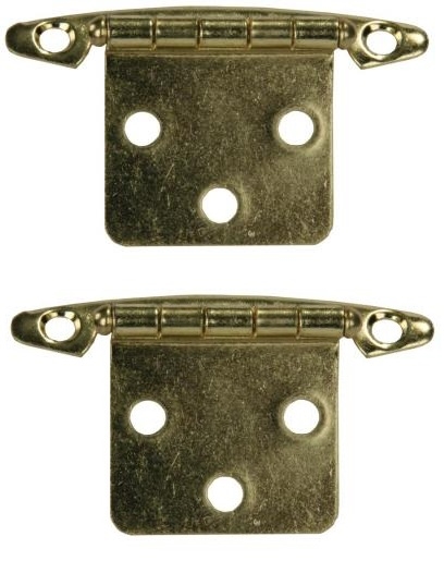 JR Products 70615 Brass Free Swing Flush Mount Hinge, 2-Pack - RV Doors and Compartments