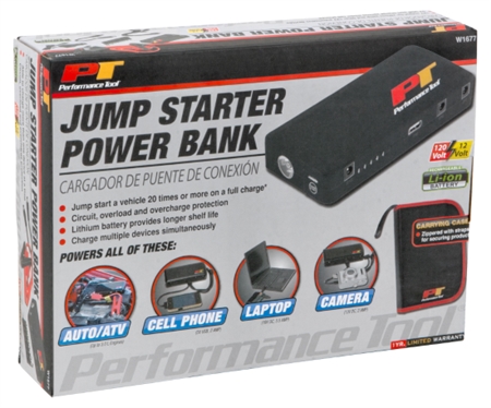 Performance Tool W1677 12V Jump Starter Power Bank