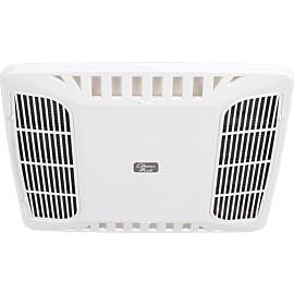 Coleman Mach 8630A635 ChillGrille Heat-Ready Ceiling Assembly for lateral ducted heat pumps, white finish, showing DirectFlow louver system
