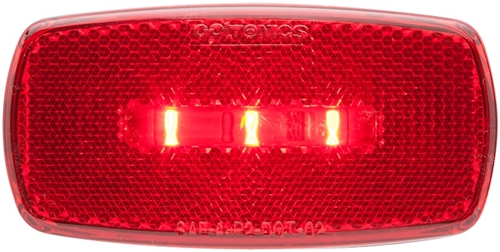 Optronics MCL32RS LED Side Marker Light With White Base - Red