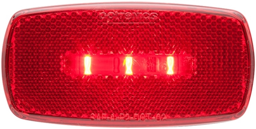 Optronics MCL32RS LED Side Marker Light With White Base - Red