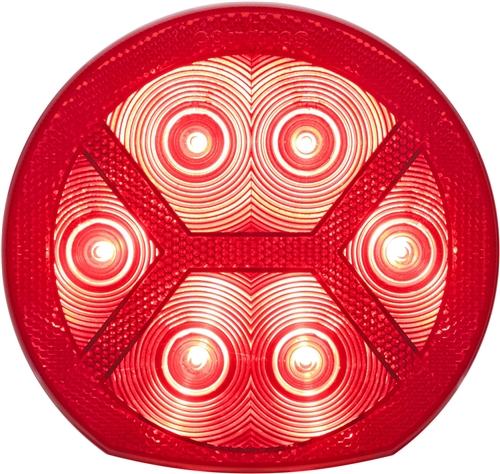 Optronics RVSTL10P Round LED Multi-Function Trailer Light - Passenger Side - Red