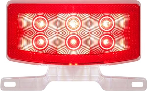 Optronics RVSTL21P LED Multi-Function Trailer Light With License Bracket - Driver Side - Red
