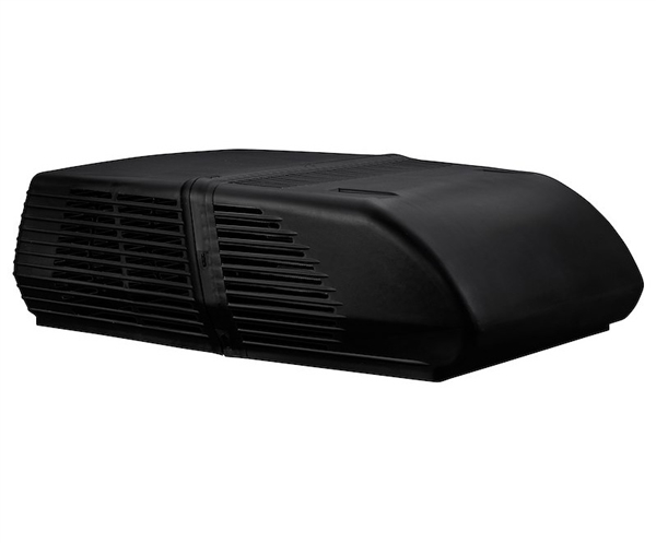 Coleman Mach 10 35203-0792 low-profile 13,500 BTU RV rooftop air conditioner with black shroud and top-down mounting bracket