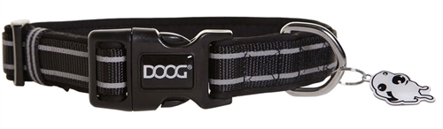 Doog COLBFL-L Lassie Pet Collar - 16-24" - Black/Gray Stripes