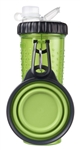 Dexas International PW450432383 Snack-DuO Pet Dish And Reusable Bottle - Green