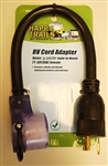 RV Pigtails 72021-LT 30A Female With 20A Twist Dogbone Generator Adapter With Lighted End