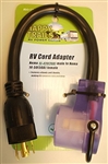 RV Pigtails 72025-LT 50A Female With 20A 4-Prong Twist Dogbone Generator Adapter With Lighted End