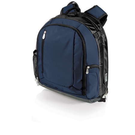 Picnic Time PT-Navigator Backpack Cooler and Portable Seat - Navy with Black