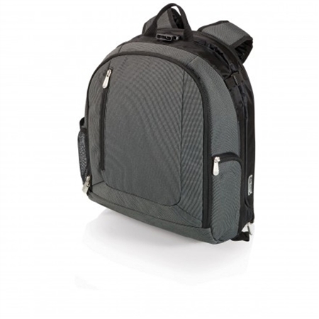Picnic Time PT-Navigator Backpack Cooler and Portable Seat - Grey with Black