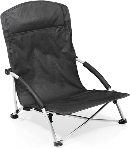 Picnic Time 792-00-175-000-0 Tranquility Portable Beach Chair - Black