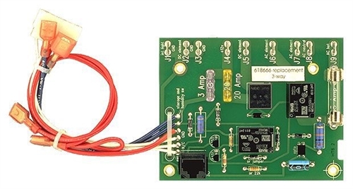Dinosaur Electronics 39-0489 three-way Norcold replacement control board for 653, 663, 683, 6063, 6083, 6163, and 6183 series RV refrigerators