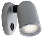 FriLight Tube Adjustable LED Light With Silver Trim & Switch - 3 Blue, 6 Warm White