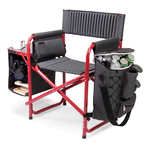 Picnic Time 807-00-600-000-0 Fusion Chair - Dark Grey With Red