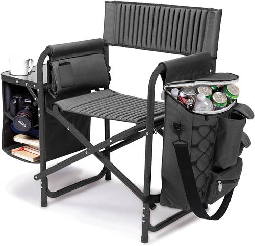 Picnic Time 807-00-679-000-0 Fusion Chair - Dark Grey With Black