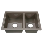 Lippert 808488 RV Double Kitchen Galley Sink - 25" x 17" x 6.6" -Stainless Steel Color