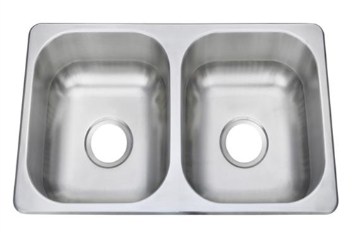 Pure Liberty Manufacturing PLM-2515-304-22 Double Rectangular Stainless Steel Sink - 25" x 15"