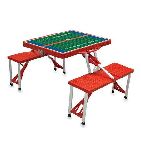 SPORT Portable Table and Seats - Red with Football Field