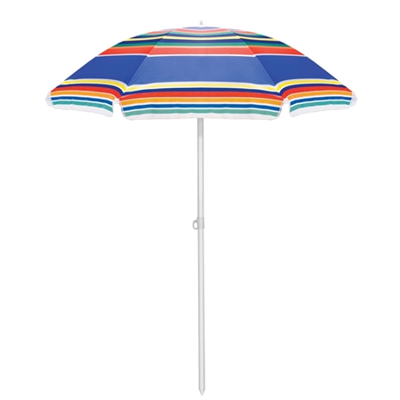 Picnic Time Portable Beach Umbrella - Multi-color Stripe