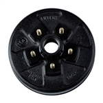 Lippert 814210 10-inch solid iron trailer brake hub with bearing cone kit, 5 on 4.5-inch bolt pattern, 3500-lb axle rating, fits 13 to 15-inch wheels