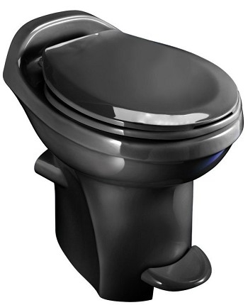 Thetford 34443 Black High Profile China Bowl Toilet With Water Saver