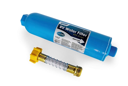 Camco 40043 TastePURE KDF/Carbon Water Filter With Hose Protector