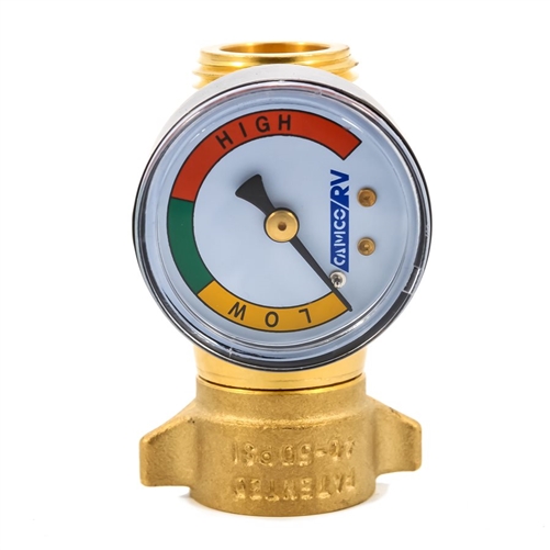Camco 40064 RV Brass Water Pressure Regulator With Gauge