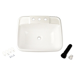 LaSalle Bristol 16186PWA Single Drop-In RV Bathroom Sink - White