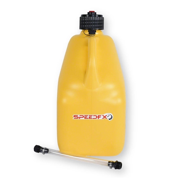 SpeedFX 8833 5-Gallon Yellow Utility Jug, Filler Hose & Cap Included