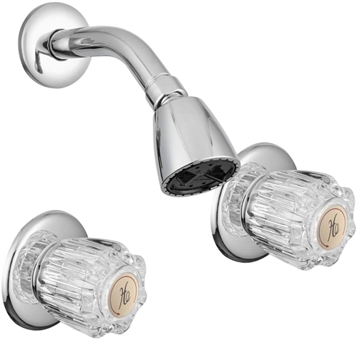 Dura Faucet DF-SA640A-CP Shower Head & Faucet Knob Set - Chrome