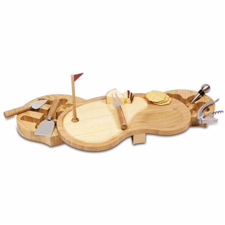 Picnic Time 906-00-505-000-0 Sand Trap Cheese Board and Tools Set - Bamboo