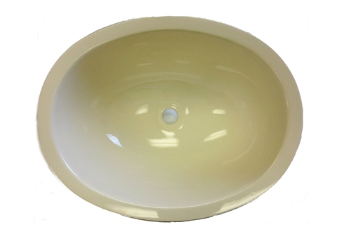 LaSalle Bristol 16166PP Single Oval Drop-In Sink - 13-1/2" x 10-1/8" - Parchment