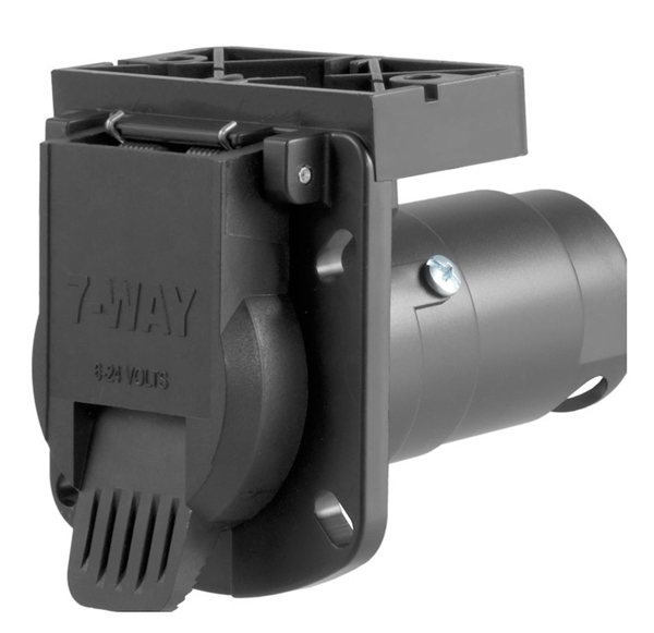 Curt 58417 Trailer Wiring Connector Socket, Vehicle Side, 7-Way RV Blade
