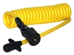 HitchCoil 95-12492-02 7-Way Round Female To 5-Way Round Female Coiled Cable - 6 Ft - Yellow