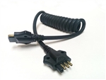 HitchCoil 95-12575-05 4-Way Flat Male To 4-Way Flat Female Coiled Trailer Cable, 3 Ft, Black