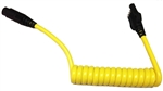 HitchCoil 95-12583-02 5-Way Female Round To 5-Way Male Flat Coiled Trailer Cable, 3 Ft, Yellow