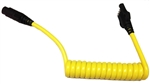 Hitch Coil 5-Way Female Round To 5-Way Male Flat Coiled Trailer Cable, 3 Ft, Yellow