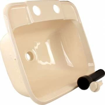 JR Products 95361 Molded Plastic Lavatory Sink - Parchment CLEARANCE