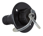 JR Products 95385 Exterior Evacuation Drain Port, Black - RV Sink and Shower Drain Fitting