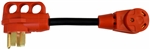 Valterra A10-5030FHVP Mighty Cord 12" Dogbone Adapter - 50 Amp Male to 30 Amp Female, Red