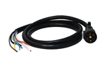 Valterra A10-7W6 Mighty Cord 7-Way RV Blade Trailer Cord, 6 Feet, Trailer End, Molded Connector with Bare Wire Leads
