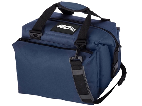 AO Coolers AO12DXNB Soft-Sided Deluxe Canvas Cooler, 12 Can Capacity, Navy Blue