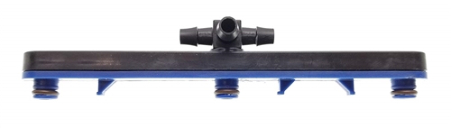 Flow-Rite BA-121-BLU Pro-Fill single battery watering manifold with swivel tee fitting for 6V Club Car Trojan 1275, black and blue, 2.7-inch cell spacing