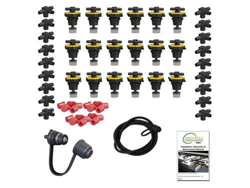 Flow-Rite BG-U36V-4A Pro-Fill Universal 36V Battery Watering System with automatic shut-off valves and interconnecting tubing for non-standard battery spacing