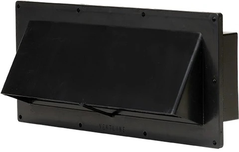 Ventline BV2111-55 Exterior Range Hood Wall Vent, Black