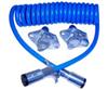 Blue Ox BX8861 4 Way Round To 4 Way Round Plugs With 6' Coiled Electrical Cable - Includes Sockets