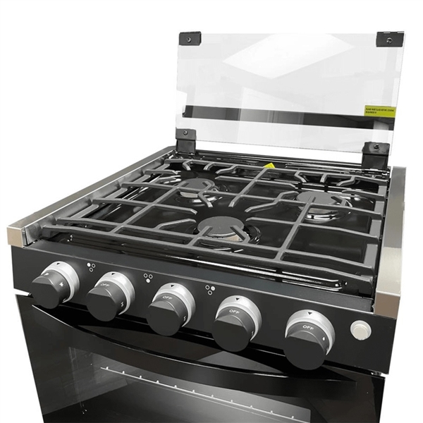 Furrion Greystone CF-RV17BB 17" RV Gas Range, 3-Burner Cooktop with Oven, Drop-In, Black, 12V, 8,000 BTU