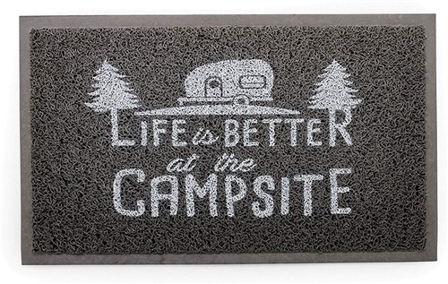 Camco 53200 Life Is Better At The Campsite Outdoor/Indoor Welcome Mat - 29" x 17-1/4" - Gray