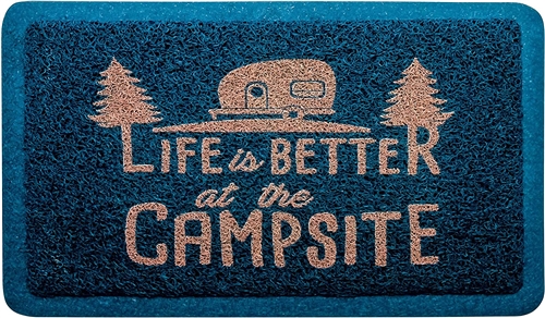 Camco 53201 Life Is Better At The Campsite Outdoor/Indoor Welcome Mat - 29" x 17-1/4" - Blue