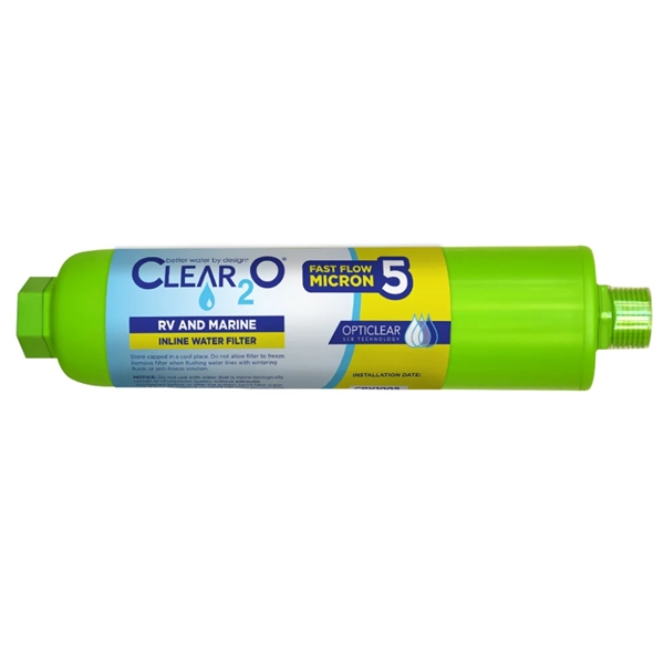 Clear2O CRV1005 High Flow RV And Marine Inline Water Filter, 5 Micron